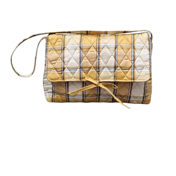 Vera Bradley Silk Quilted Striped Golden Small Y2K Shoulder Handbag - Picture 15 of 15